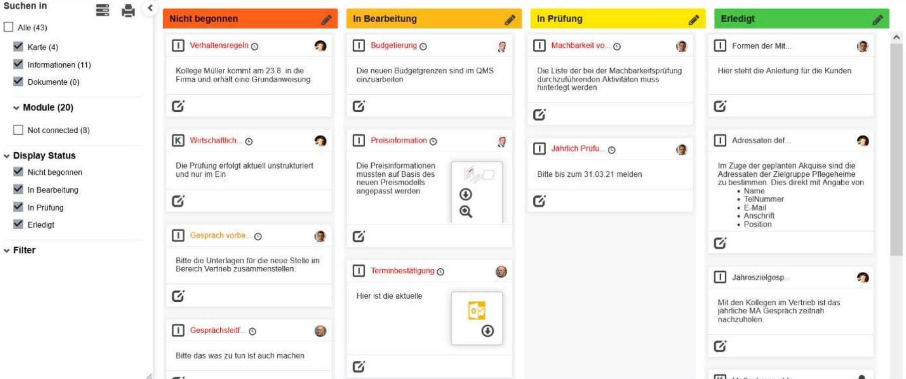 Kanban Ansicht